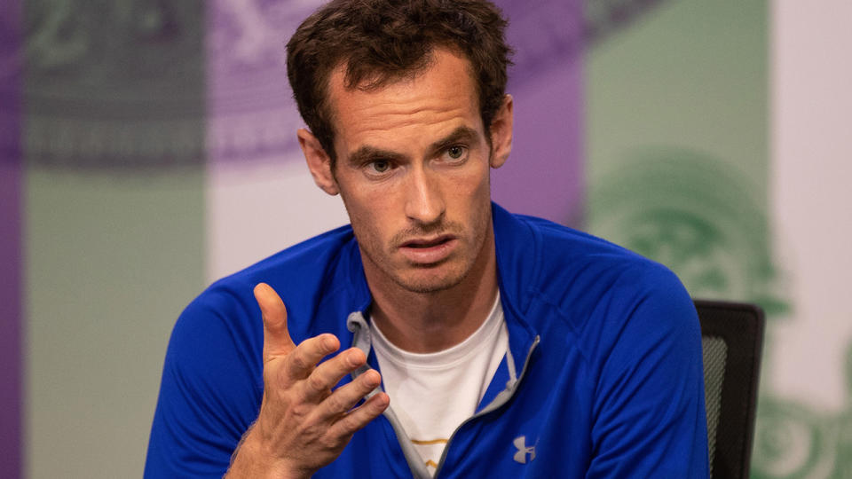 LONDON, ENGLAND – JUNE 30: Andy Murray gives a Press Conference during the Wimbledon Lawn Tennis Championships at the All England Lawn Tennis and Croquet Club at Wimbledon on June 30, 2018 in London, England. (Photo by AELTC/Ben Queenborough via Getty Images)