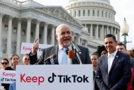 TikTok creators speak out in support of TikTok at the United States Capitol in Washington