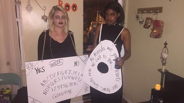 girls dressed as a ouija board