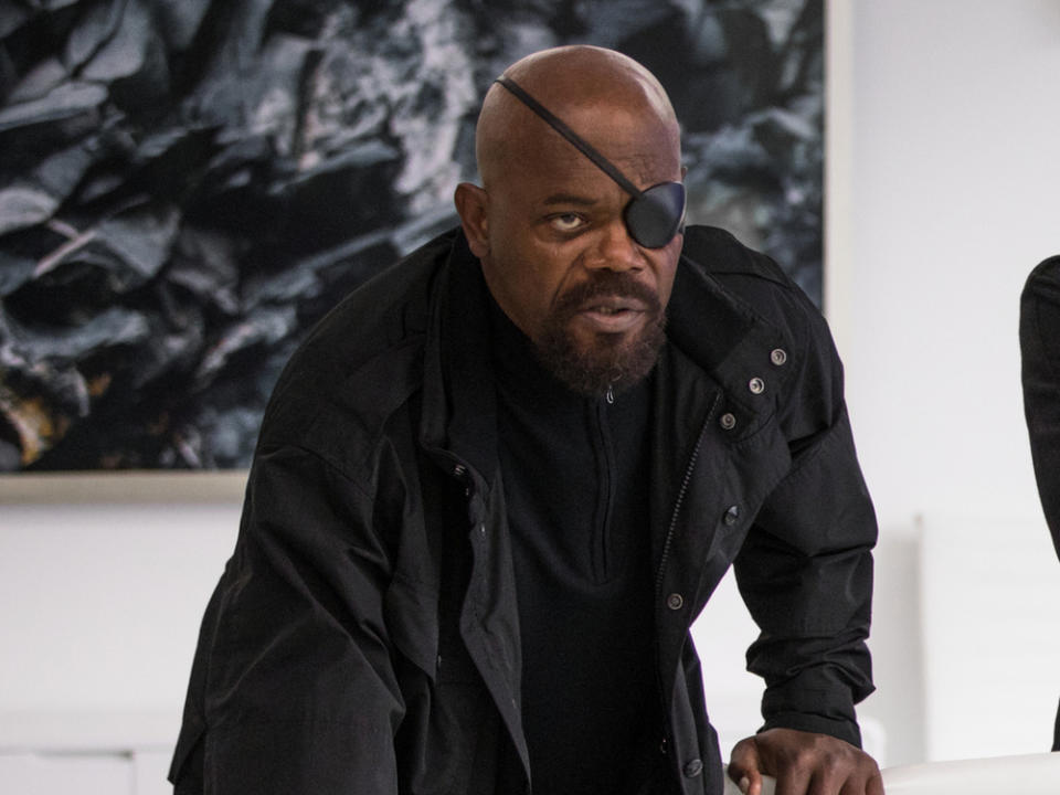 Nick Fury (Samuel L. Jackson) soll in "Secret Invasion" ebenfalls mit an Bord sein (Bild: 2019 Sony Pictures Entertainment Deutschland GmbH)