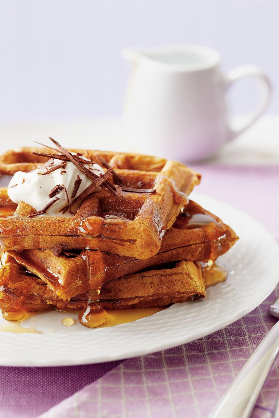 Pumpkin-Chocolate Waffles