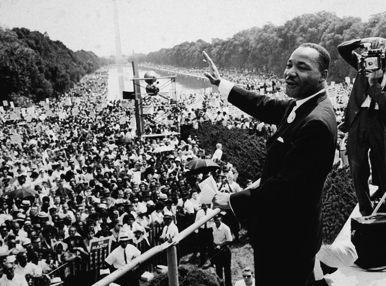 Martin Luther King Jr. addresses a crowd at the March on Washington on Aug. 28,1963. (Photo: CNP/Getty Images)