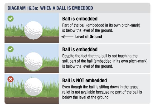 USGA embedded ball