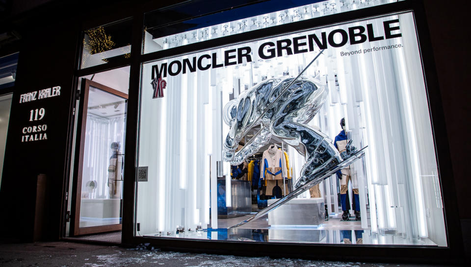 The Moncler Grenoble pop-up at Franz Kraler in Cortina d'Ampezzo.