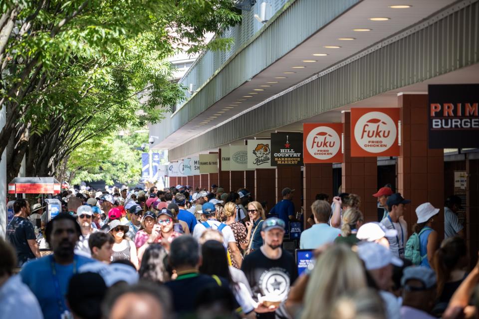 Fans around the grounds at the 2022 US Open, Tuesday, Aug. 30, 2022 in Flushing, NY. (Brian Friedman/USTA)