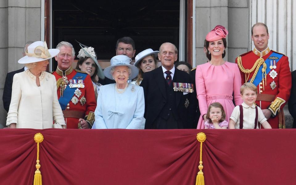 Members of Britain's royal familly stand on the balcony of Buckingham Palace after Trooping the Colour - Credit: Reuters