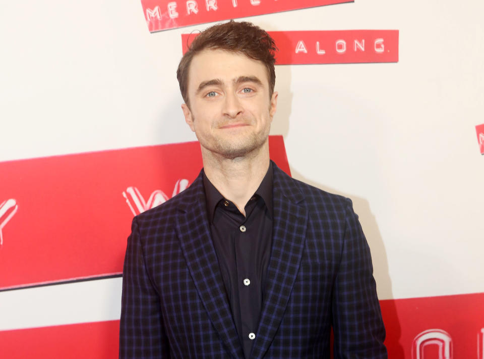 NEW YORK, NEW YORK - OCTOBER 8: Daniel Radcliffe poses at the opening night of Stephen Sondheim's 
