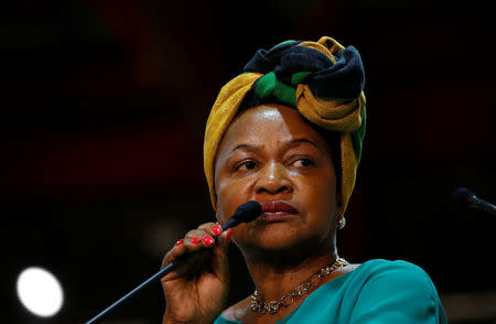 Speaker of Parliament Baleka Mbete looks on during the 54th National Conference of the ruling African National Congress (ANC) at the Nasrec Expo Centre in Johannesburg, South Africa December 17, 2017. REUTERS/Siphiwe Sibeko