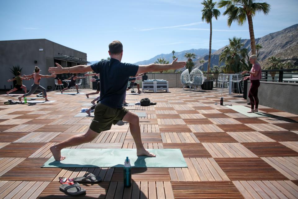 Cathedral City now offers a free Power Yoga class from 10 to 11 a.m. every Tuesday morning weekly through March 26.