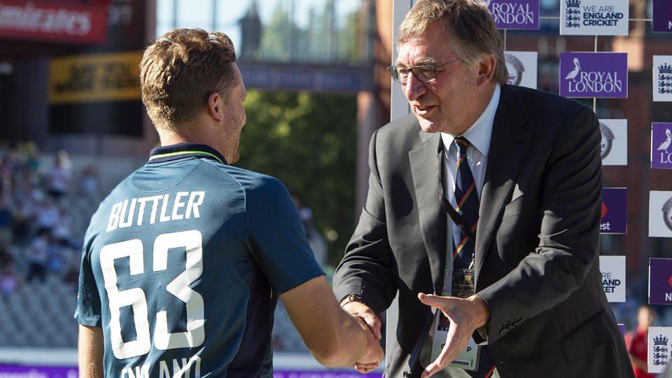 David Hodgkiss, pictured here congratulating Jos Buttler after England's win over Australia in an ODI in 2018.