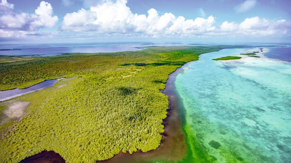 Panorámica de Belice junto al Blue Hole National Monument