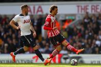 <p>Saints forward Manolo Gabbiadini has a strike at goal </p>