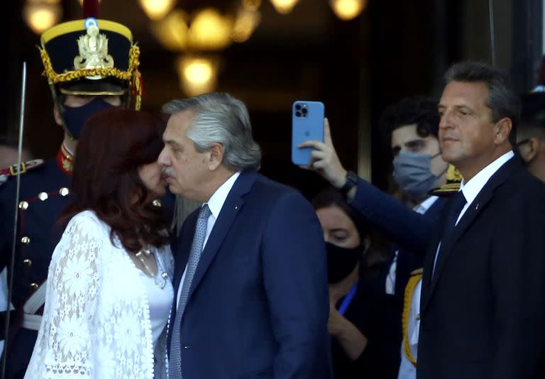 Cristina Kirchner, Alberto Fern&#xe1;ndez y Sergio Massa, el d&#xed;a de la apertura de las sesiones ordinarias del Congreso