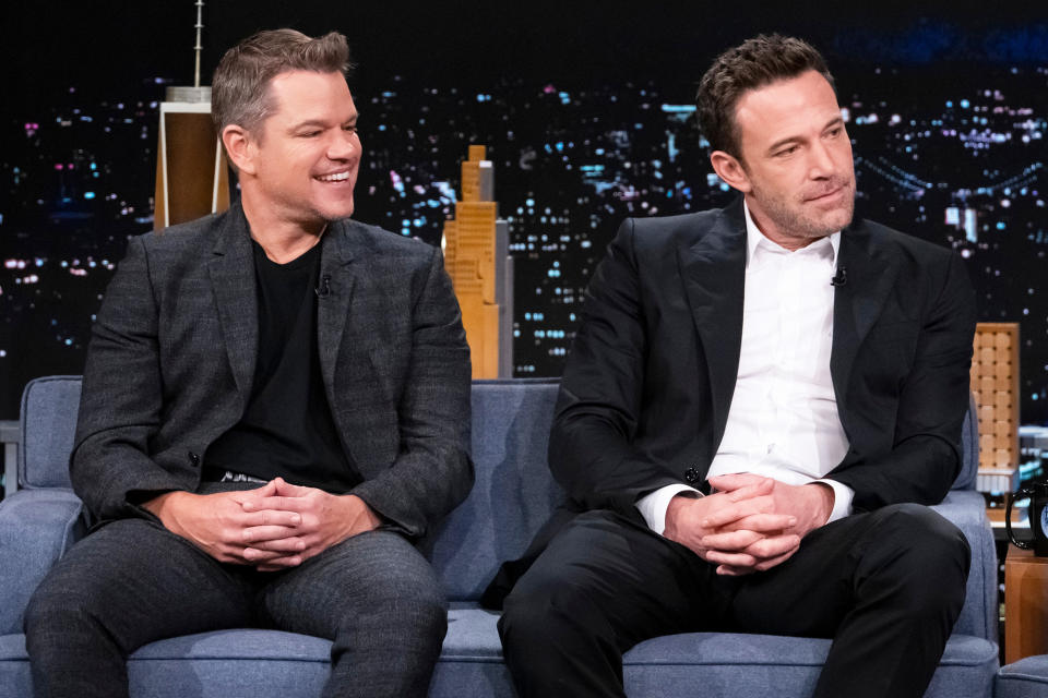 <p>Matt Damon and Ben Affleck reunite to guest star on <em>The Tonight Show Starring Jimmy Fallon</em> on Oct. 13 in N.Y.C.</p>