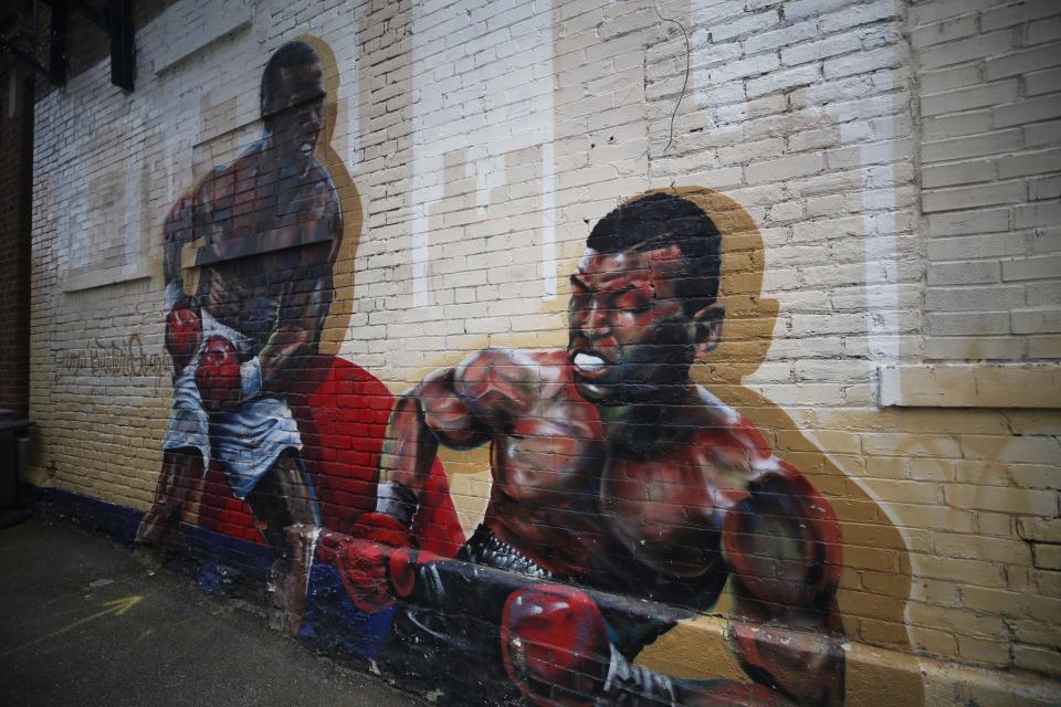 A James "Buster" Douglas mural was painted on the exterior wall of the Ringside Café, which first was opened in 1897.