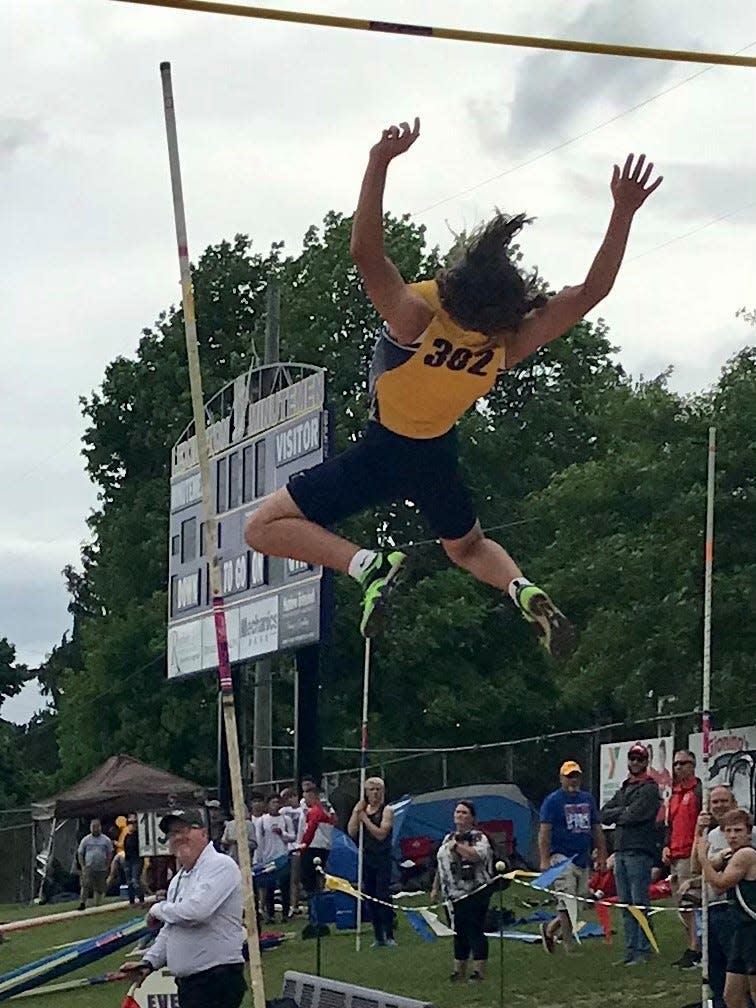 River Valley's Cooper Miller qualified for the state track and field championships Saturday at Lexington's Division II regional meet, finishing third in the boys pole vault.