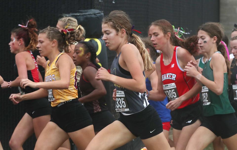 Jackson's Kailey Zagst competes in the Division I girls race at Saturday's OHSAA State Cross Country Championships.