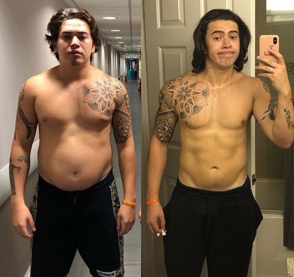 Antes e depois de Whindersson Nunes; youtuber foi de 106 kg para 78 kg (Foto: Reprodução/Instagram/@whinderssonnunes)