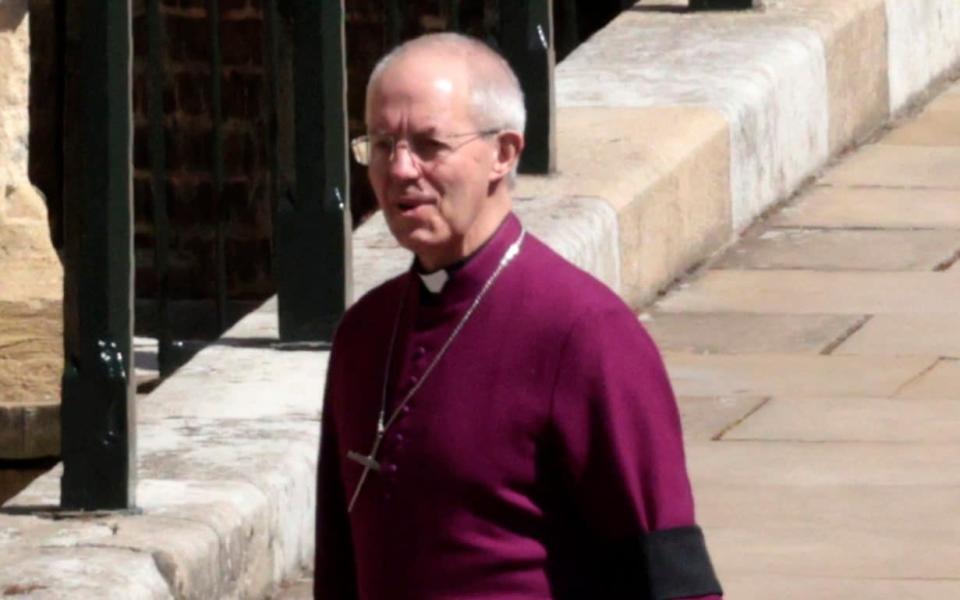 The Most Rev Justin Welby arrives at Windsor Castle for the funeral - Hannah McKay /Reuters