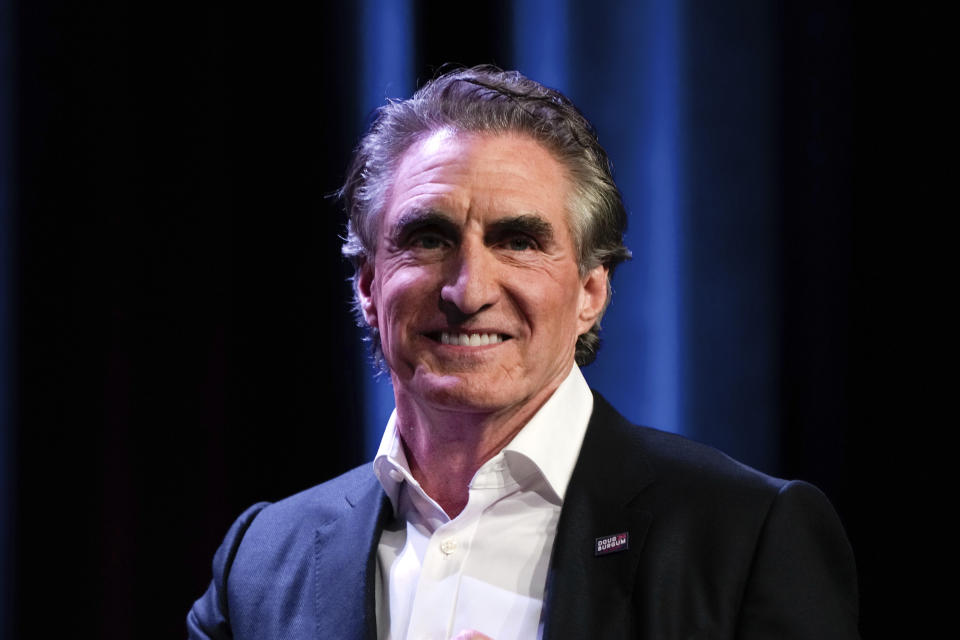 Republican presidential candidate North Dakota Gov. Doug Burgum speaks at the Republican Party of Iowa's 2023 Lincoln Dinner in Des Moines, Iowa, Friday, July 28, 2023. (AP Photo/Charlie Neibergall)