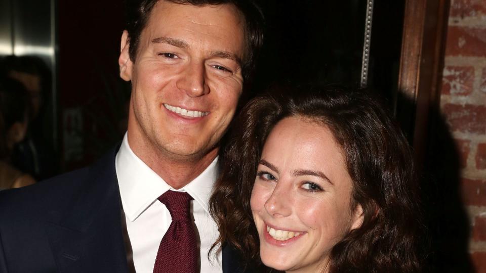 Benjamin Walker and wife Kaya Scodelario pose at the Opening Night of "American Psycho" on Broadway After Party at Stage 48 on April 21, 2016 in New York City