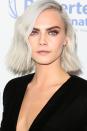 <p> One of the coolest new hues of the season is Cara Delevingne's take on white-blonde: a platinum white and silver shade that immediately illuminates her face. </p>