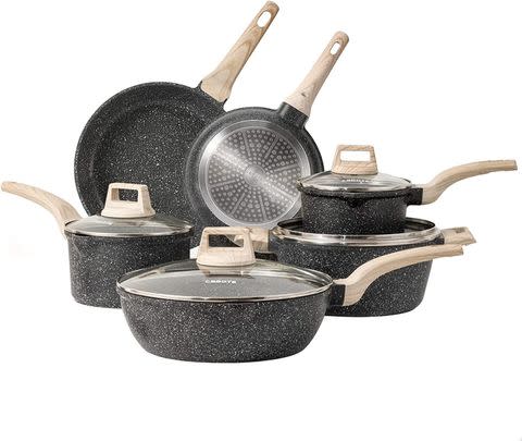 Get 33% off this 10 piece CAROTE induction hob cookware set (which are also non-stick too)