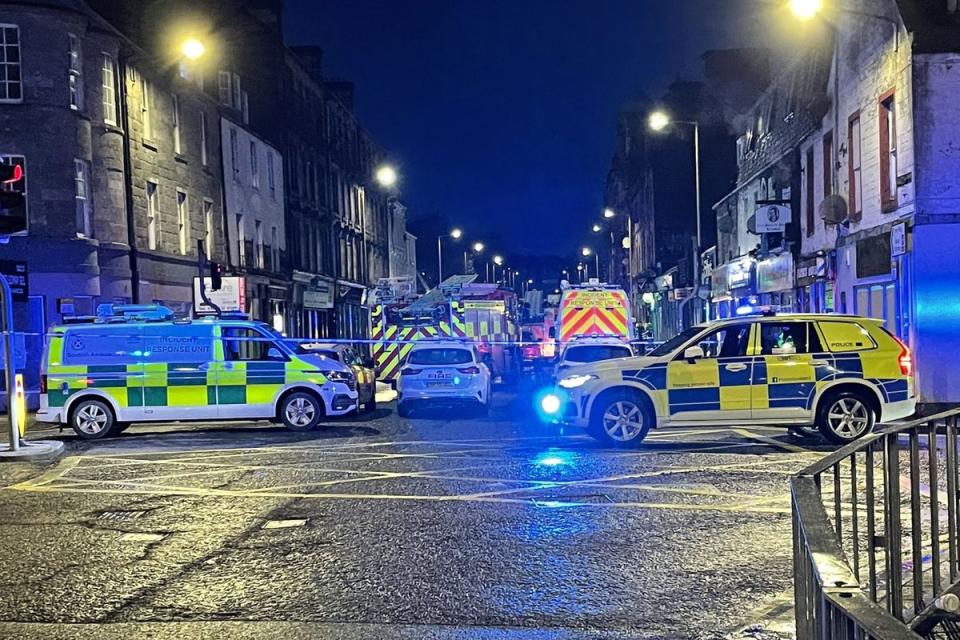 Emergency services were called out to the fire, where three people are reported to have died, shortly after 5am on Monday. (Elaine Blair/Twitter/PA)