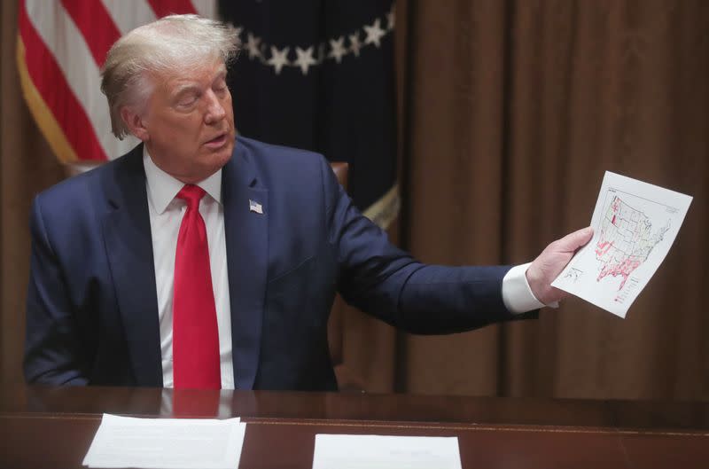 U.S. President Trump holds executive order signing event in the Cabinet Room of the White House in Washington