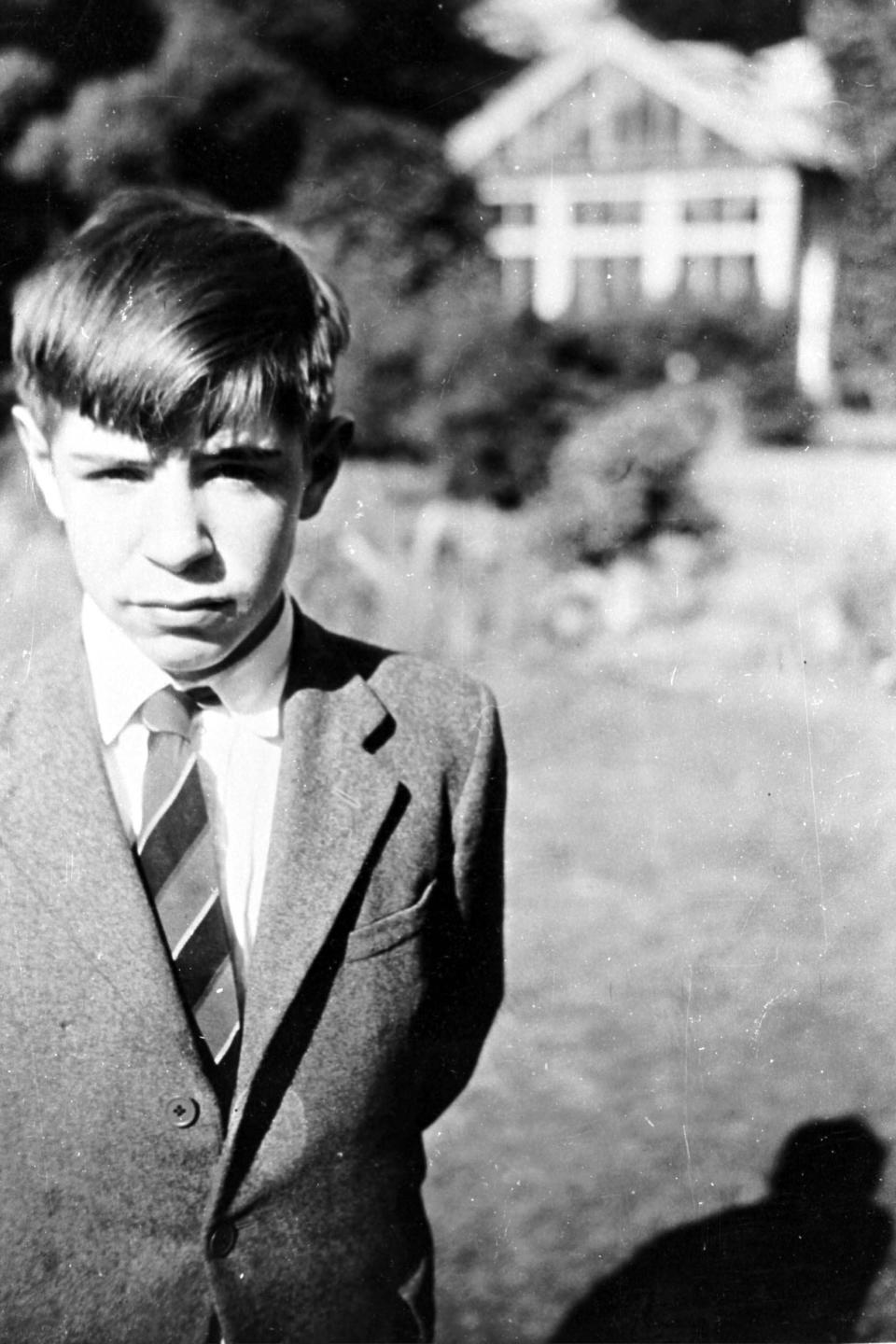 Stephen Hawking aged 12 in the garden of his St Albans home