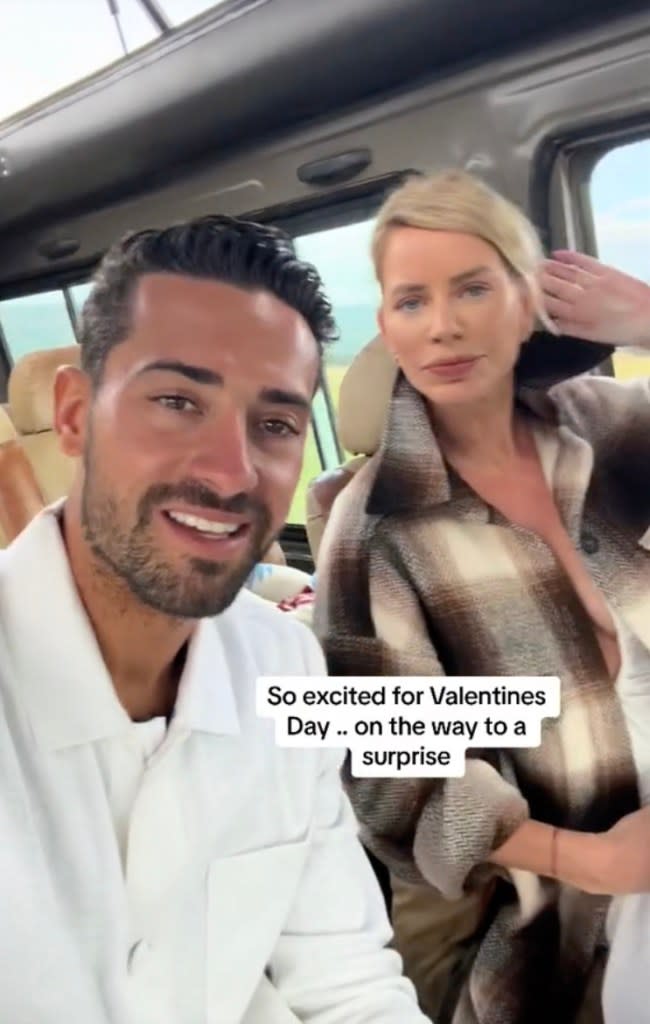 Real Madrid player Sergio Carrallo and his wife Caroline Stanbury, who stars on “Real Housewives of Dubai.” TikTok/@sergiocarrallo