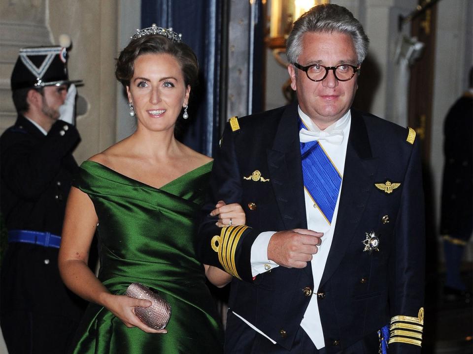 Prince Laurent, seen as the black sheep of Belgian royalty, with his British-born wife Claire (Getty Images)