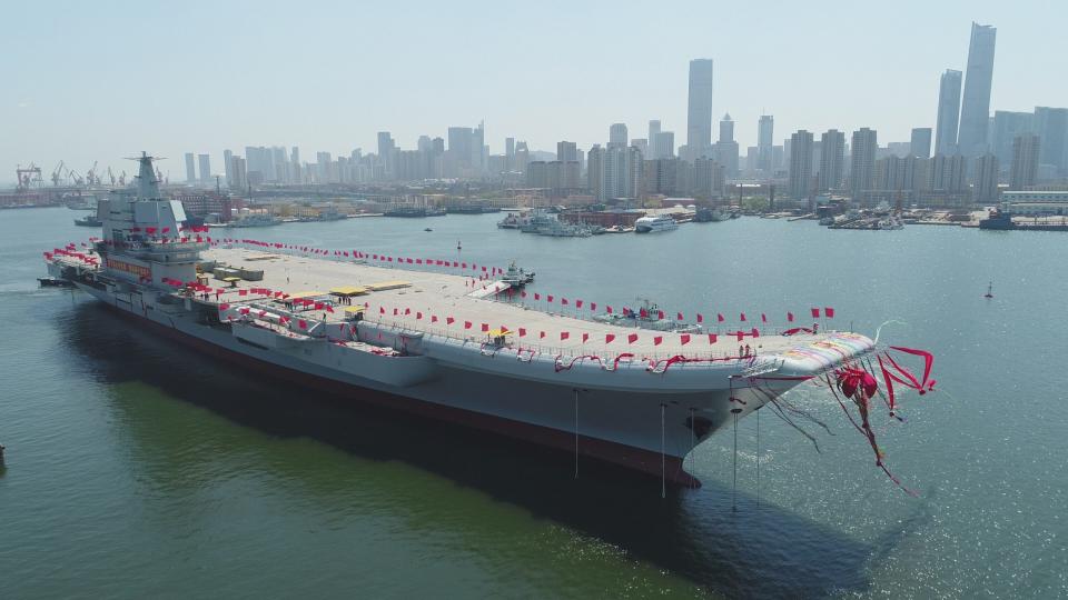 China aircraft carrier transferred from dry dock - Credit: Li Gang/xinhua/ap