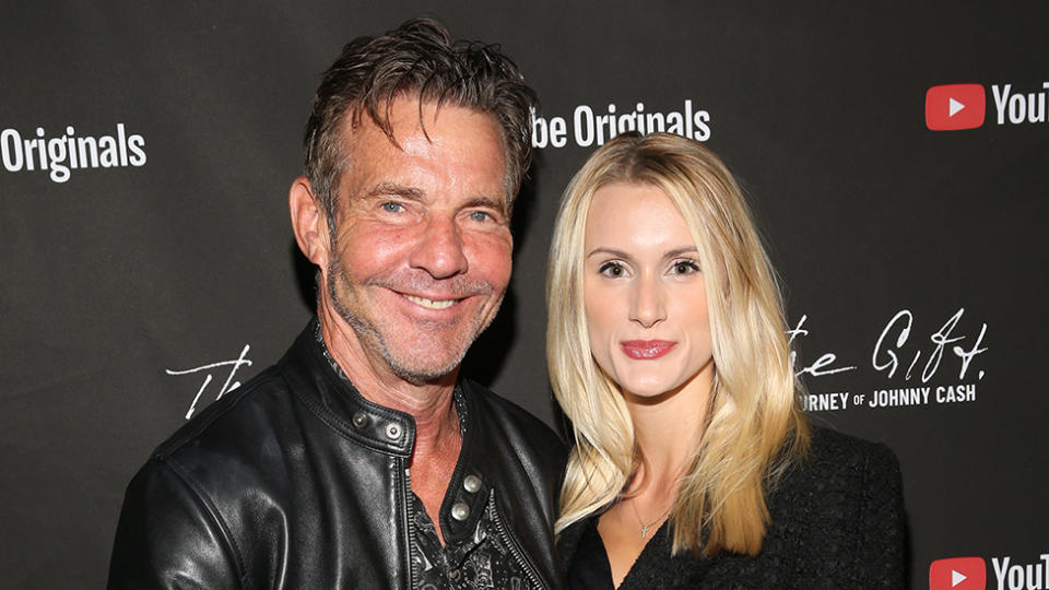 Dennis Quaid, 66,  and Laura Savoie, 27, at YouTube event before marrying in June 2020