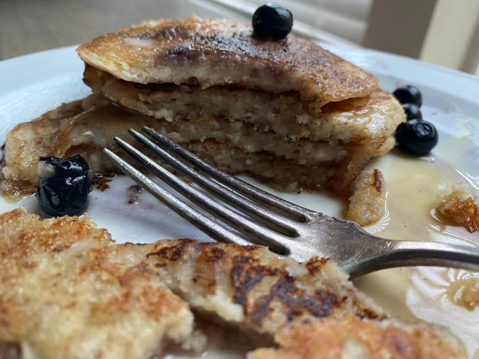 Corn masa pancakes are incredibly rustic and pair very well with pure maple syrup.