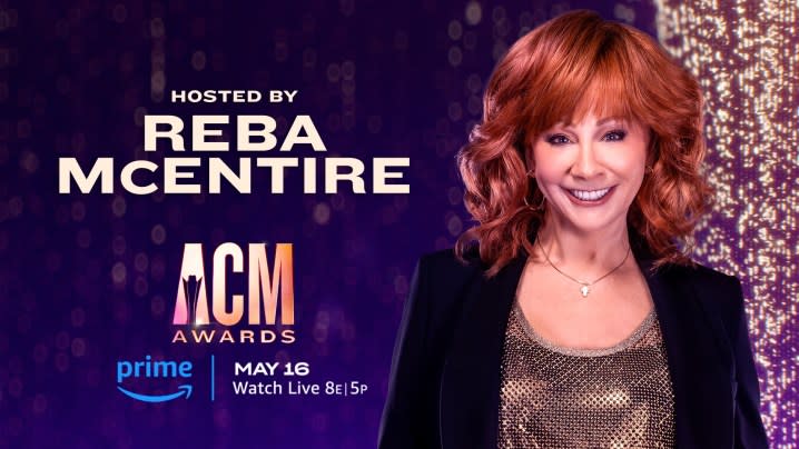 Poster of Reba McEntire hosting the 59th ACM Awards.