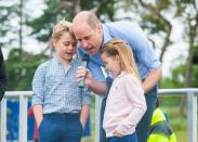 <p>On Father's Day, the Duke and Duchess of Cambridge's eldest children Prince George and Princess Charlotte spent time with their father Prince William at a half marathon event in Sandringham, Norfolk. </p><p>The seven and six-year-old helped their Dad count down from 10 at the start line (which they did three times to account for a socially distanced race) and were captured by photographer Ian Burt.</p>