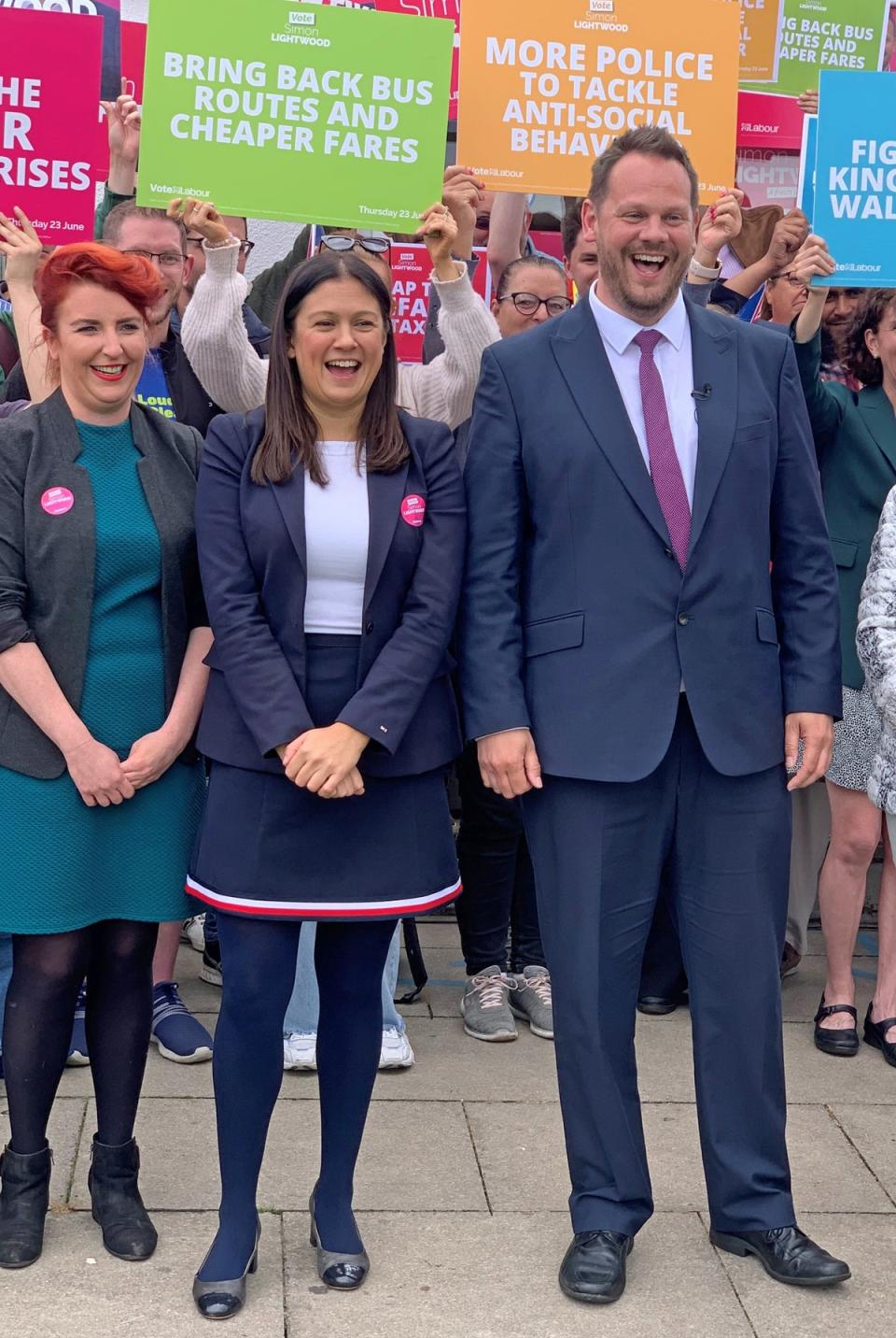 Simon Lightwood is joined in Wakefield by Lisa Nandy (Dave Higgens/PA) (PA Wire)