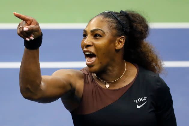 Williams argues with umpire Carlos Ramos during her women's singles finals match against Japan's Naomi Osaka at the 2018 U.S. Open on Sept. 8, 2018, in New York City. (Photo: Michael Owens via Getty Images)