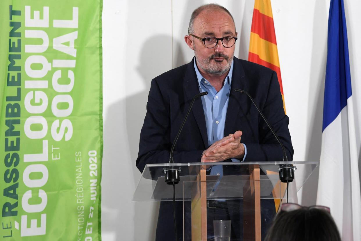 Jean-Laurent Félizia, tête de liste du rassemblement écologique et social en région Provence-Alpes-Côte-d'Azur, le 22 mai 2021 à Marseille - Nicolas TUCAT / AFP