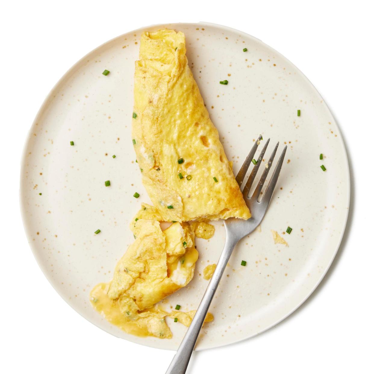 <span>Felicity Cloake’s French omelette.</span><span>Photograph: Robert Billington/The Guardian. Food styling: Loïc Parisot.</span>