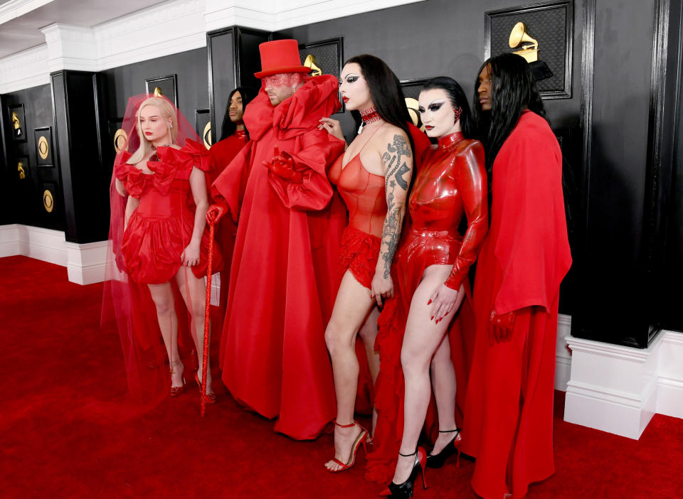 Kim Petras, Sam Smith, Violet Chachki, and Gottmik on the Grammys red carpet