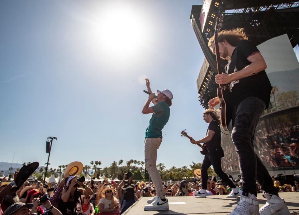 Bailey Zimmerman performs on the Mane stage during Stagecoach country music festival at the Empire Polo Club in Indio, Calif., Sunday, April 30, 2023. 