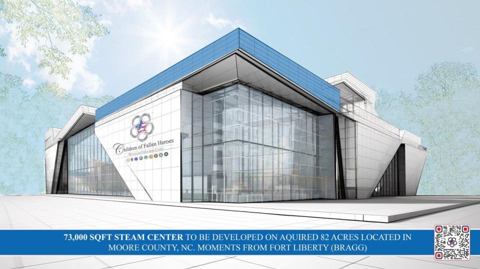 A rendering shows what a Science, Technology, Engineering, Arts and Math building for Children of Fallen Heroes could look like in Moore County.