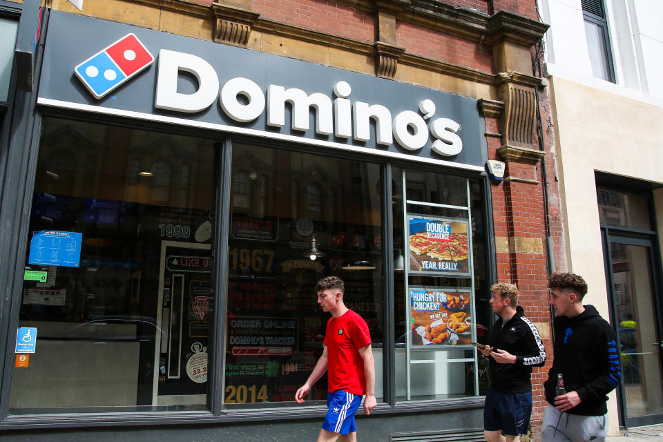 The exterior of a Domino's pizza store