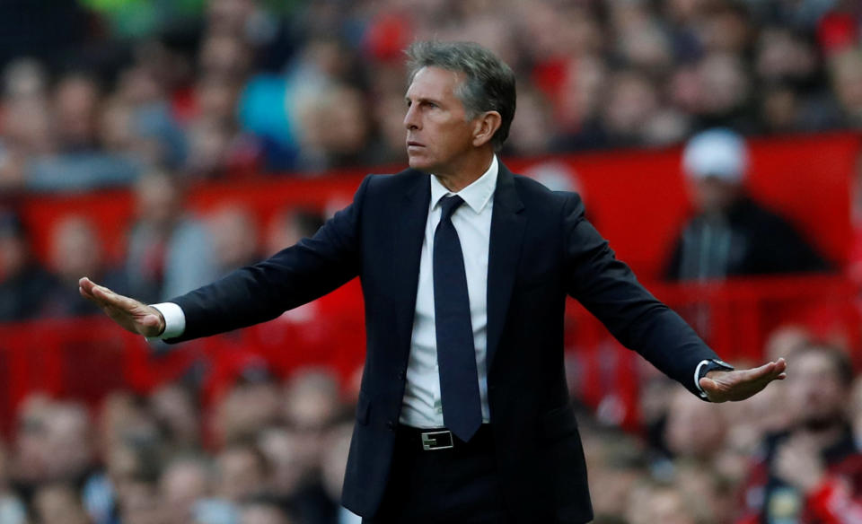 <p>Soccer Football – Premier League – Manchester United v Leicester City – Old Trafford, Manchester, Britain – August 10, 2018 Leicester City manager Claude Puel Action Images via Reuters/Andrew Boyers EDITORIAL USE ONLY. No use with unauthorized audio, video, data, fixture lists, club/league logos or “live” services. Online in-match use limited to 75 images, no video emulation. No use in betting, games or single club/league/player publications. Please contact your account representative for further details. </p>