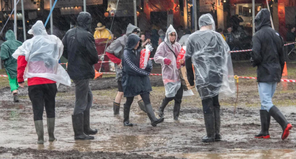 The three-day event copped a drenching of rain wreaking havoc on festival goers: Source: Getty