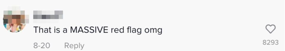 "this is a massive red flag omg"