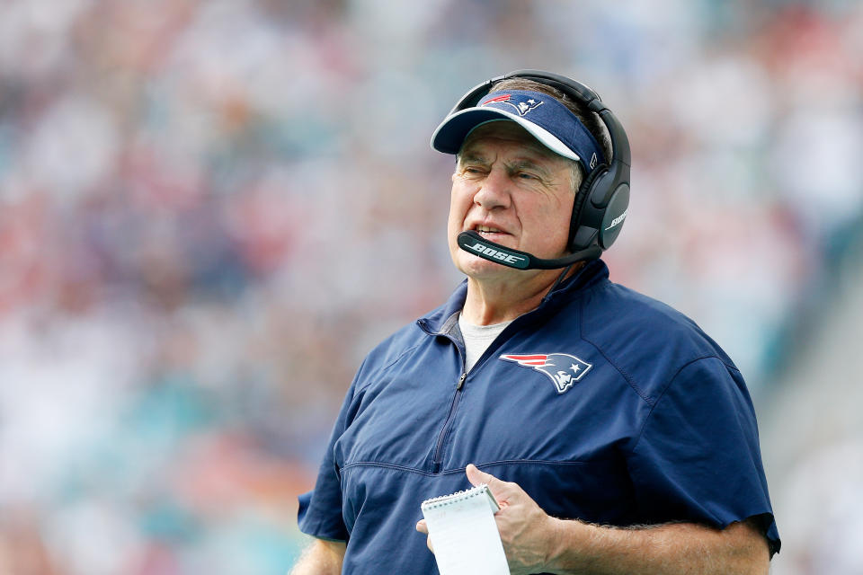 Bill Belichick told reporters Monday that the Patriots defensive lapse on Sunday “starts with me.” (Getty)