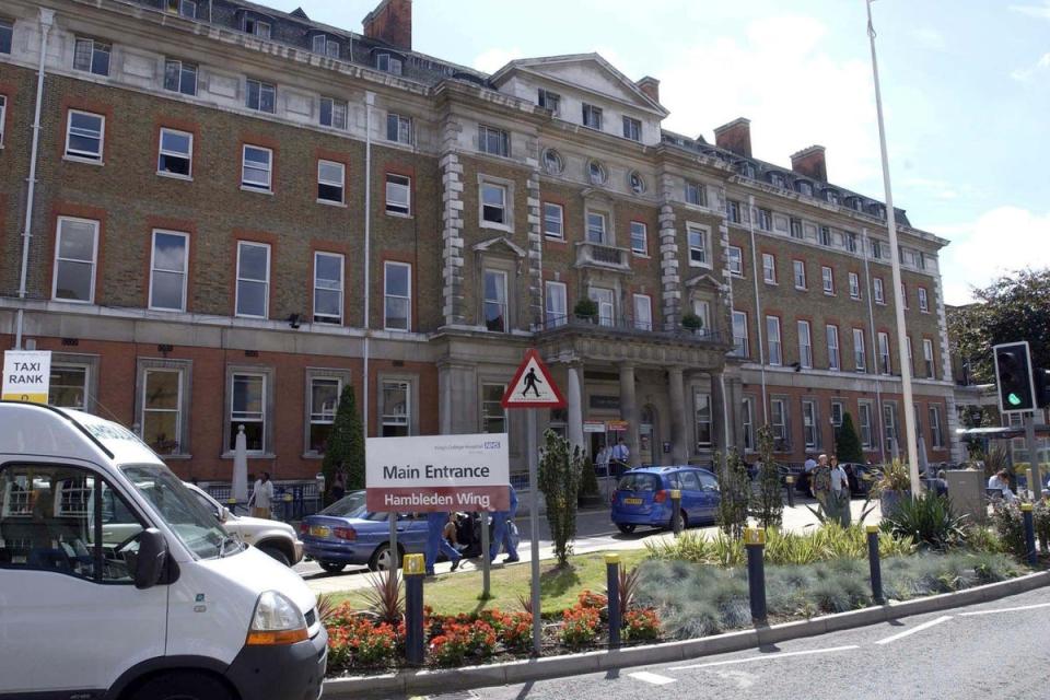 King’s College Hospital in Denmark Hill, where Mr Ashley-Smith was due to have surgery, was one of the centres affected by the cyber attack (PA Archive)